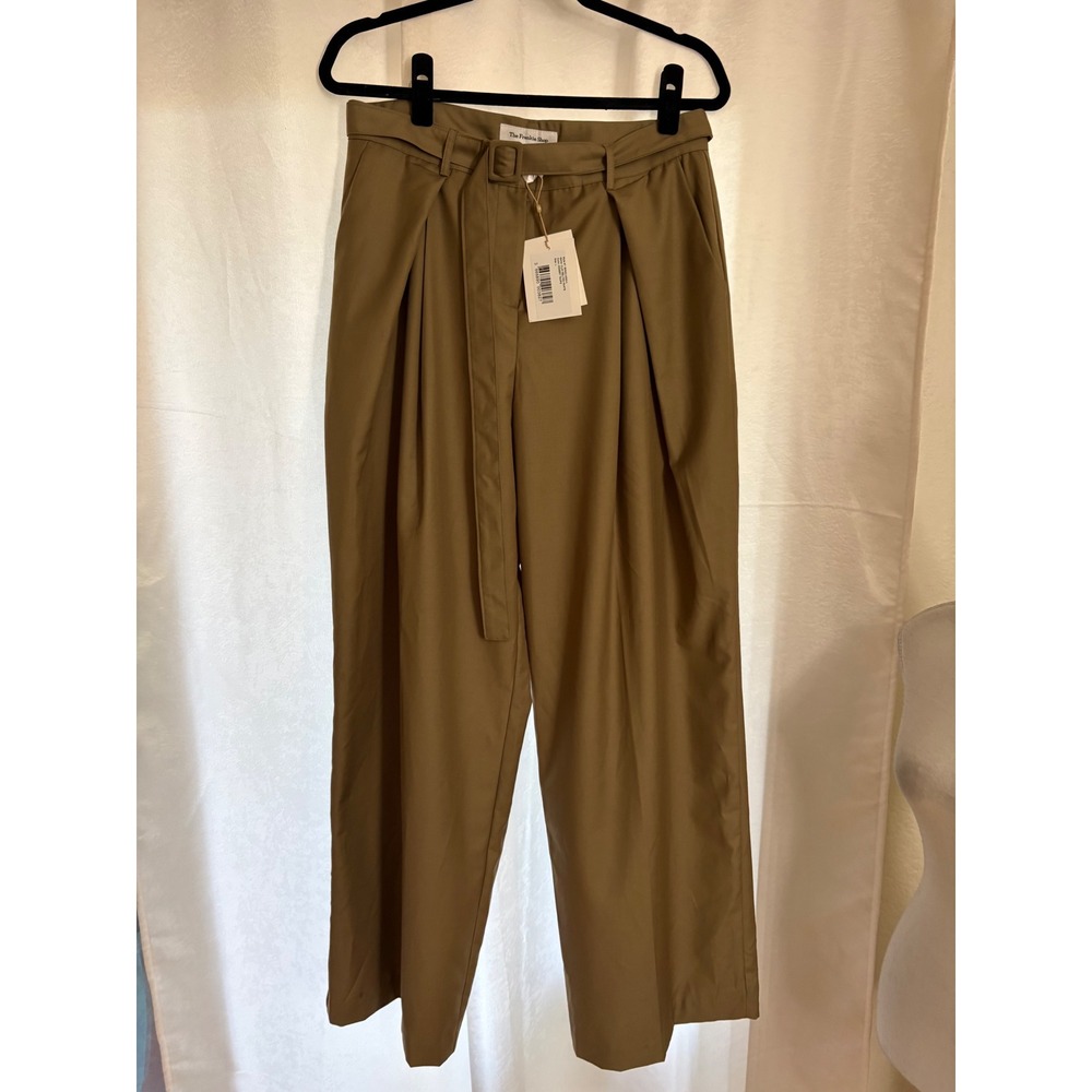 The Frankie Shop NEW Clay Belted Pants In Desert Taupe Size Large - Picture 3 of 9